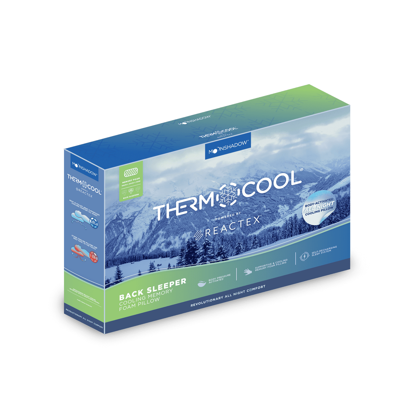 Thermocool® Pillow Range Back Sleeper Memory Foam Pillow