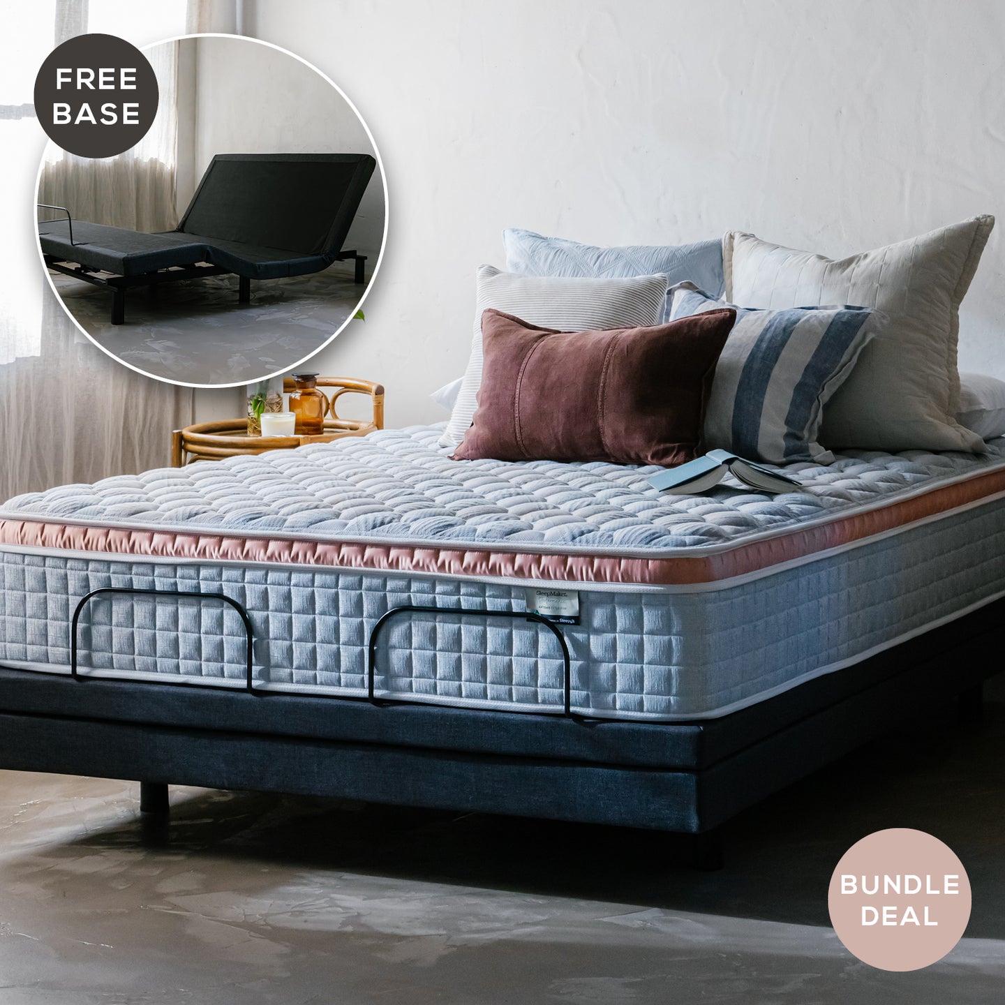 Artemis Mattress & Delta Wave Adjustable Base - Queen Bundle Deal