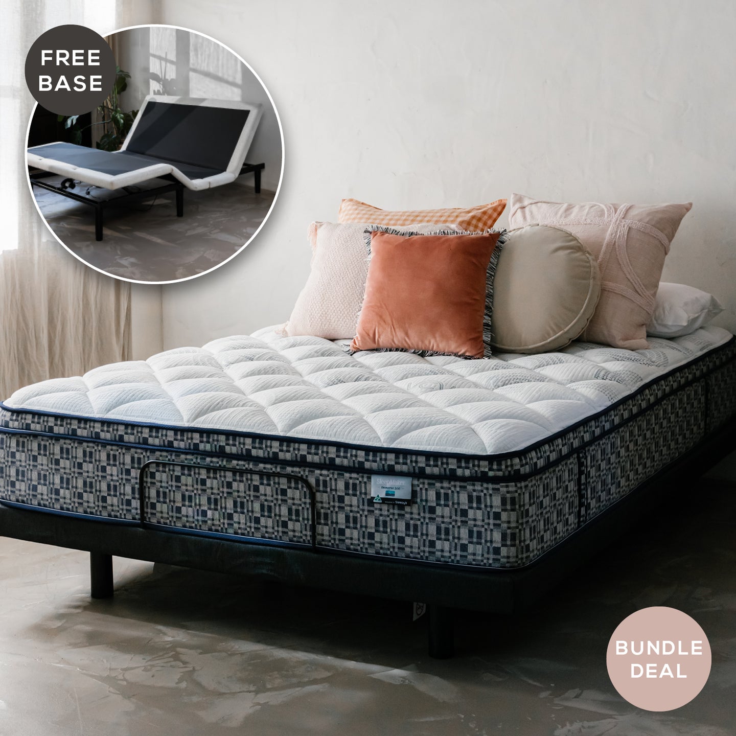 ACA Immerse Mattress & iPerform 2000 Adjustable Base - King Bundle Deal