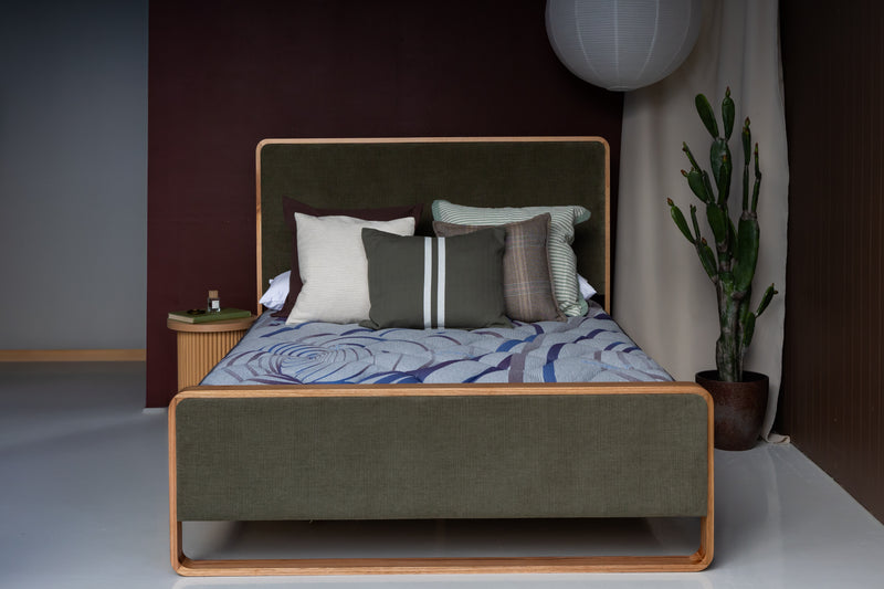 Eriksen Rounded Natural Green Bed Frame