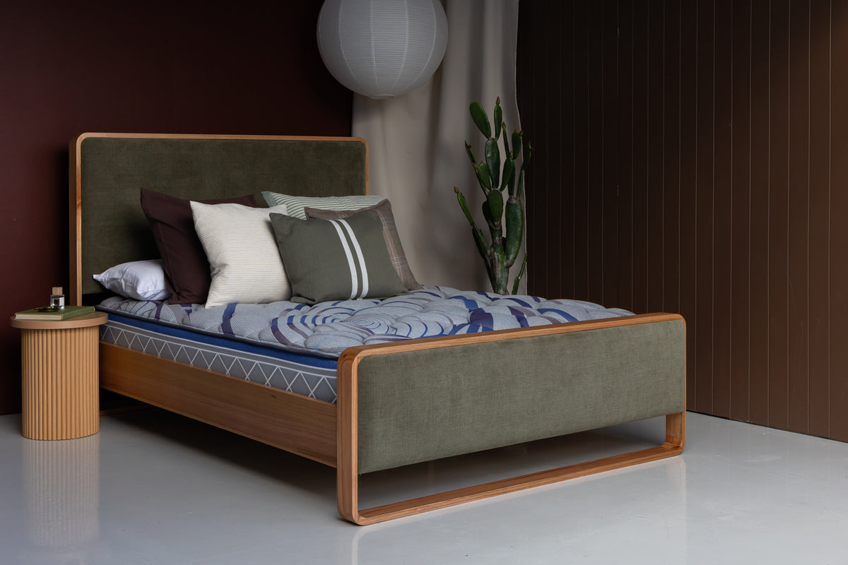 Eriksen Rounded Natural Green Bed Frame