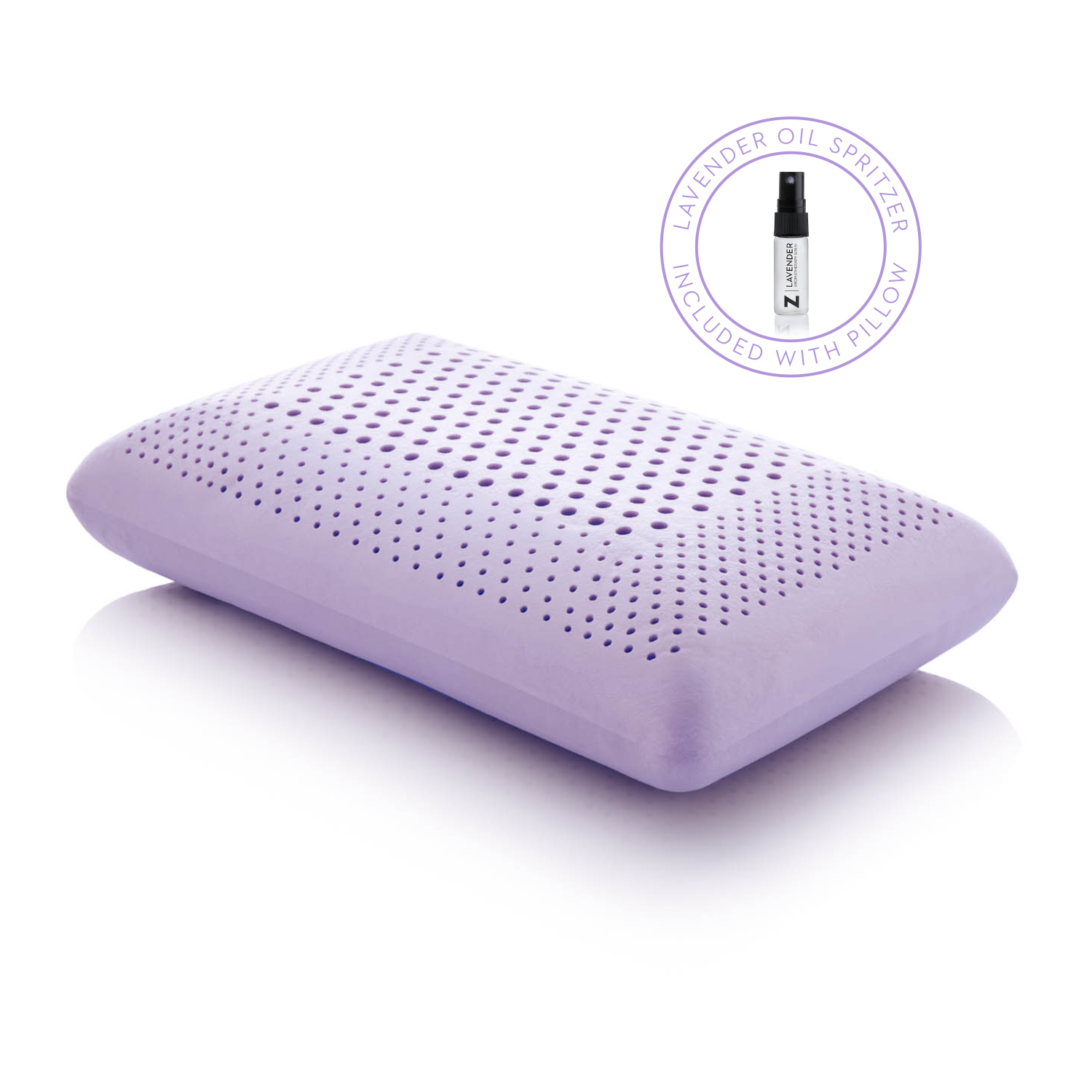 Malouf Zoned Dough Lavender Pillow with Aromatherapy Spray