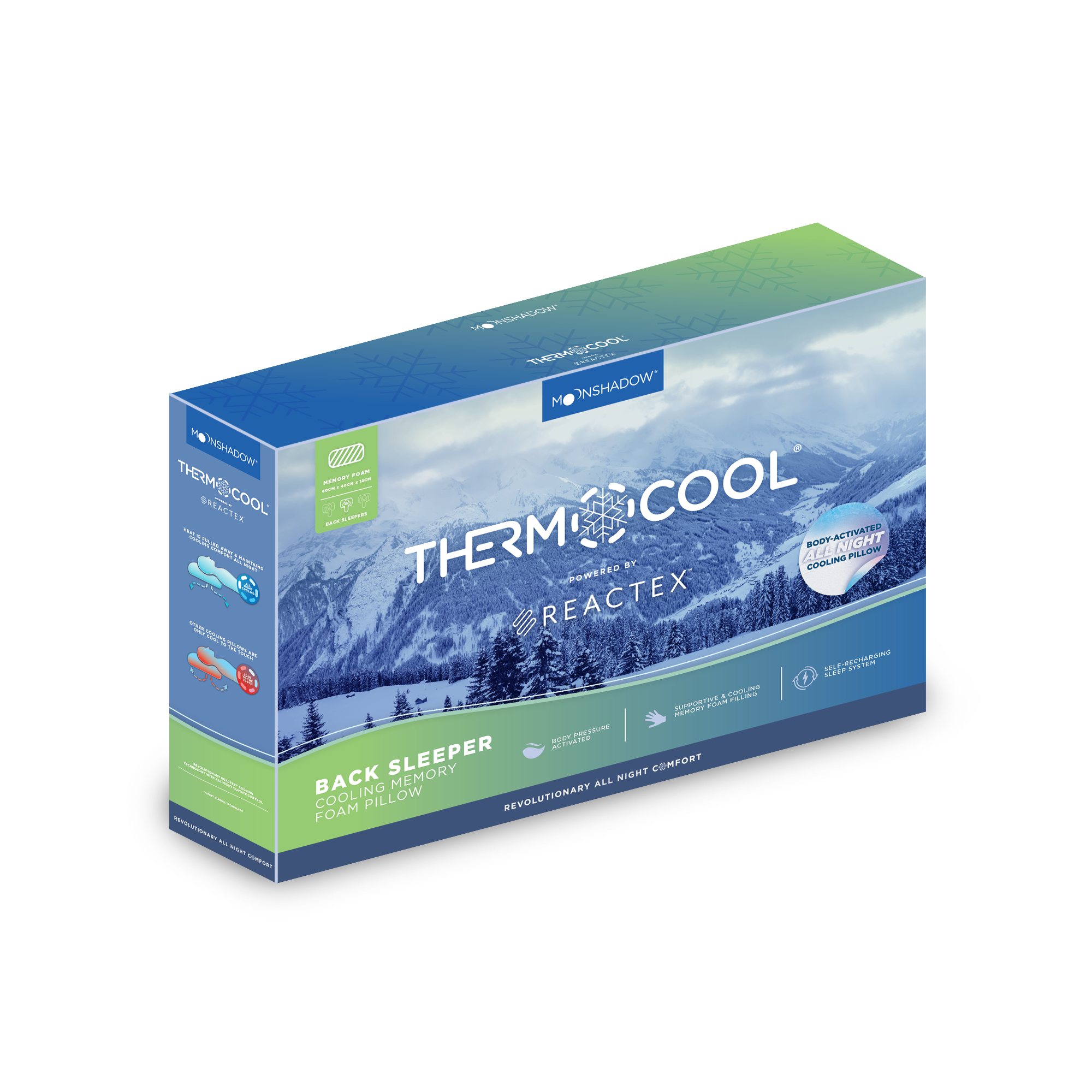 Thermocool® Pillow Range Back Sleeper Memory Foam Pillow